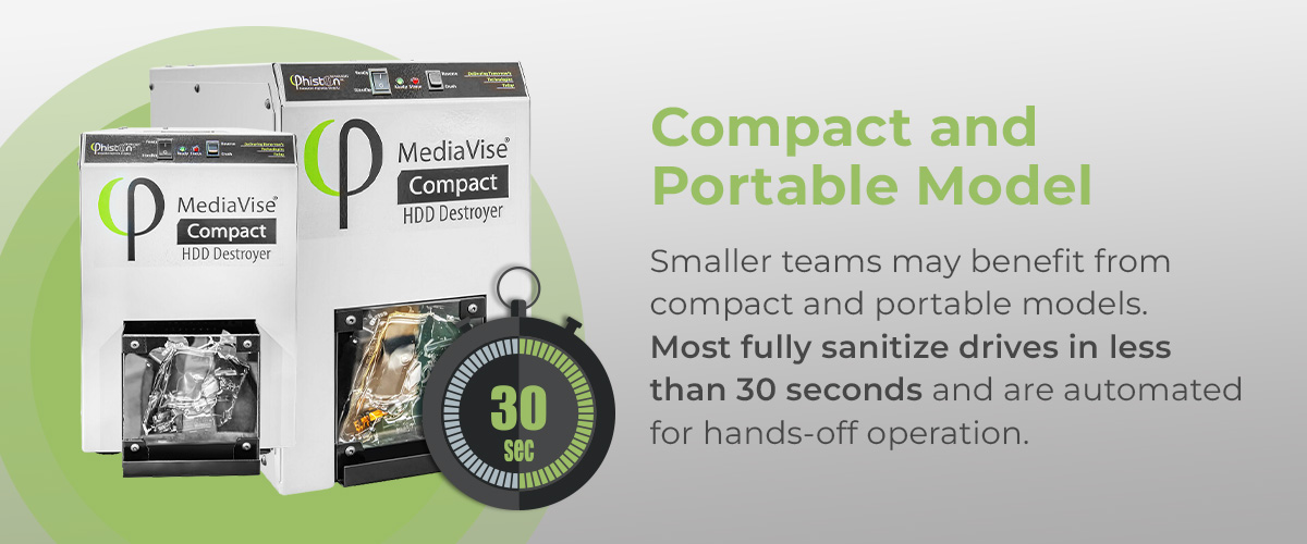 Phiston's compact and portable HDD destroyers that can sanitize drives in less than 30 seconds
